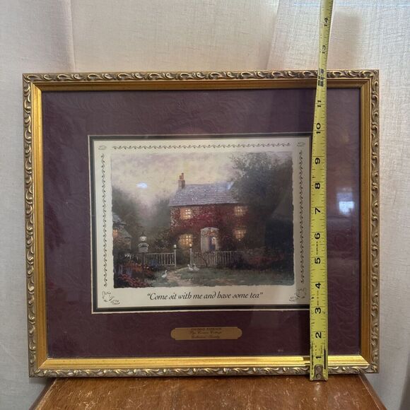Thomas Kinkade Pye‎ Corner Cottage Framed 14.5" x 12.5" Canvas Accent Print COA - Picture 7 of 8